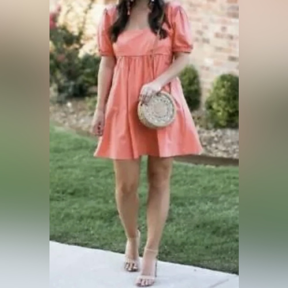 Women’s Wild Fable Puff Short Sleeve Dress Size XS Peach Orange
